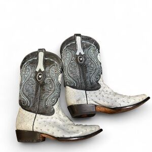 White and blue Western Boots